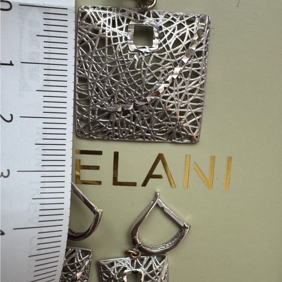 💯Solid 18K White Gold Square shape Set - Picture 7 of 9